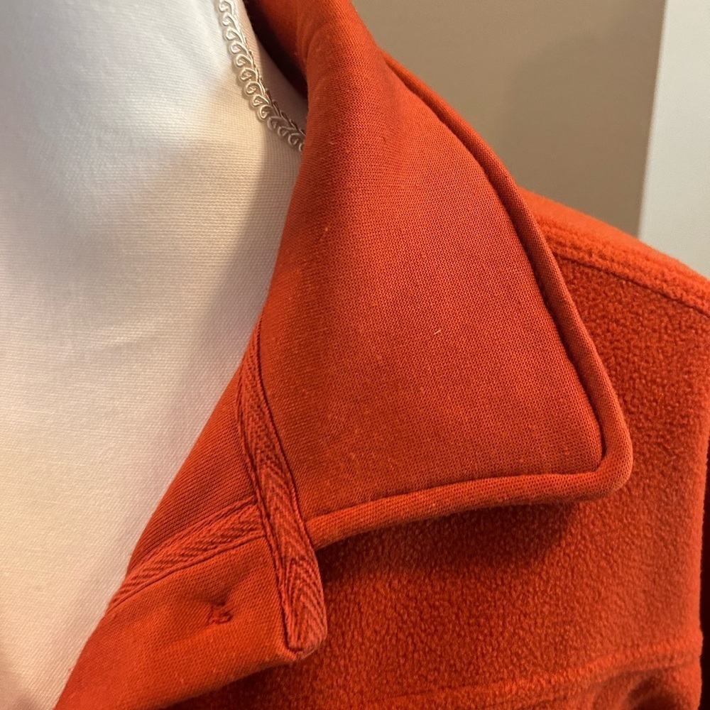 Rust Fleece Shacket Womens Oversized Button Shirt Jacket Utility soft lounge - Picture 12 of 12